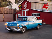 AUT 21 RK2101 01
1956 Chevrolet 210 Blue And Silver 3/4 Front View On Pavement