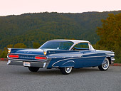 AUT 21 RK2108 01
1959 Pontiac Bonneville Blue 3/4 Rear View On Pavement