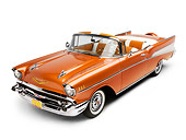 AUT 21 RK2115 01
1957 Chevrolet Bel Air Convertible Serra Gold 3/4 Front View Overhead Studio