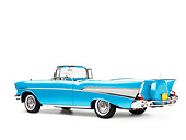 AUT 21 RK2153 01
1957 Chevrolet Bel Air Convertible Blue 3/4 Rear View Studio