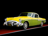 AUT 21 RK2159 01
1955 Studebaker Speedster President Green & Yellow 3/4 Front View Studio