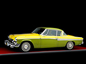 AUT 21 RK2160 01
1955 Studebaker Speedster President Green & Yellow 3/4 Front View Studio