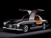 AUT 21 RK2169 01
1955 Mercedes-Benz 300SL Gullwing Coupe Black 3/4 Front View Studio