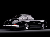 AUT 21 RK2170 01
1955 Mercedes-Benz 300SL Gullwing Coupe Black 3/4 Rear View Studio
