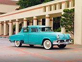 AUT 21 RK2197 01
1952 Studebaker Commander Green 3/4 Front View By Building