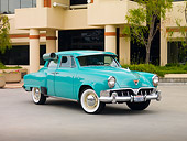 AUT 21 RK2199 01
1952 Studebaker Commander Green 3/4 Front View By Building