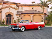 AUT 21 RK2222 01
1957 Dodge Custom Royal Lancer Convertible Red And White 3/4 Front View By House