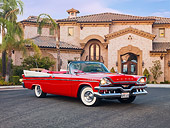 AUT 21 RK2223 01
1957 Dodge Custom Royal Lancer Convertible Red And White 3/4 Front View By House