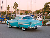 AUT 21 RK2240 01
1954 Chevrolet Bel Air Sport Coupe Turquoise 3/4 Rear View By Marina