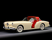 AUT 21 RK2247 01
1954 Kaiser Darrin Convertible White And Red 3/4 Front View Studio