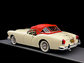 AUT 21 RK2252 01
1954 Kaiser Darrin Convertible White And Red 3/4 Rear View Studio