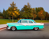 AUT 21 RK2260 01
1956 Ford Fairlane Coupe Mint And White 3/4 Front View On Pavement