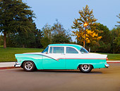 AUT 21 RK2261 01
1956 Ford Fairlane Coupe Mint And White Profile View On Pavement
