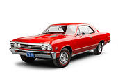 AUT 22 BK0117 01
1967 Chevrolet Chevelle SS Red 3/4 Front View On White Seamless