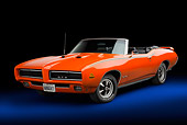 AUT 22 BK0126 01
1969 Pontiac GTO Judge Orange 3/4 Front View In Studio