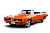 AUT 22 BK0127 01
1969 Pontiac GTO Judge Orange 3/4 Front View On White Seamless