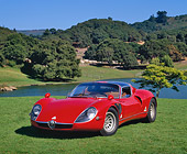 AUT 22 RK0106 03
1968 Alfa Romeo Type 33 Stradale Red 3/4 Front View On Grass By Water
