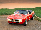 AUT 22 RK0145 05
1967 Pontiac Firebird Convertible Red 3/4 Front View On Dirt