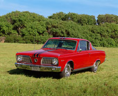 AUT 22 RK0204 02
1966 Plymouth Barracuda Red Front 3/4 View On Grass