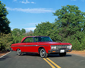 AUT 22 RK0453 07
1964 Plymouth Fury Sport 426 Max Wedge Red 3/4 Side View On Road