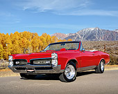 AUT 22 RK1561 02
1967 Pontiac GTO Convertible Red Low 3/4 Front View On Pavement+