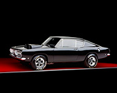 AUT 22 RK1854 03
1968 Plymouth Hurst Hemi Barracuda Black 3/4 Front View Studio