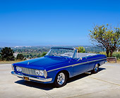 AUT 22 RK2161 01
1963 Plymouth Fury Convertible Blue 3/4 Front View On Pavement