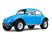 AUT 22 RK2428 01
1969 Volkswagen Baja Beetle 2 Door Coupe Blue 3/4 Front View Studio
