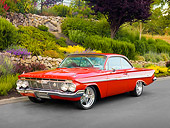 AUT 22 RK2844 01
1961 Chevrolet Impala SS Red 3/4 Front View On Pavement