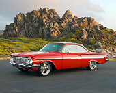AUT 22 RK2847 01
1961 Chevrolet Impala SS Red 3/4 Front View On Pavement