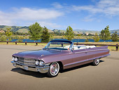 AUT 22 RK3024 01
1962 Cadillac El Dorado Convertible Heather 3/4 Front View On Pavement By Lake