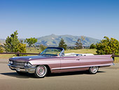 AUT 22 RK3028 01
1962 Cadillac El Dorado Convertible Heather 3/4 Front View On Pavement By Field