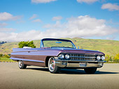 AUT 22 RK3029 01
1962 Cadillac El Dorado Convertible Heather 3/4 Front View On Pavement By Grassy Hills