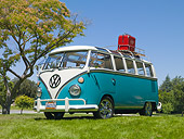 AUT 22 RK3094 01
1967 VW 21 Window Bus Aqua Green And White 3/4 Front View On Grass