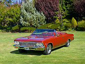 AUT 22 RK3139 01
1966 Chevrolet Chevelle SS 396 Convertible Aztec Bronze 3/4 Front View On Grass By Trees