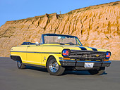 AUT 22 RK3153 01
1963 Chevrolet Nova SS Convertible Yellow With Black Stripes 3/4 Front View On Pavement