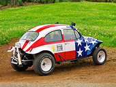 AUT 22 RK3202 01
1967 Volkswagen Baja American Flag 3/4 Rear View On Dirt By Field