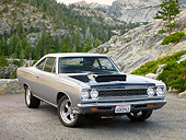 AUT 22 RK3386 01
1968 Plymouth Road Runner Silver 3/4 Front View On Gravel In Mountains