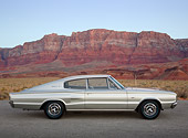 AUT 22 RK3422 01
1966 Dodge Charger Silver Gray Profile View On Pavement In Desert