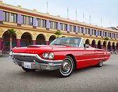 AUT 22 RK3431 01
1964 Ford Thunderbird Red 3/4 Front View On Boardwalk