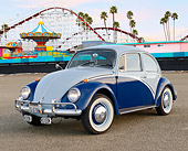 AUT 22 RK3461 01
1967 Volkswagen Beetle Blue And Aqua 3/4 Front View On Pavement By Carnival