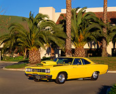 AUT 22 RK0015 02
1969 Plymouth Road Runner Yellow 3/4 Side View In Parking Lot