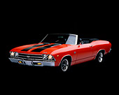AUT 22 RK0026 02
1969 Chevrolet Chevelle SS Convertible Hugger Orange And Black 3/4 Front View Studio