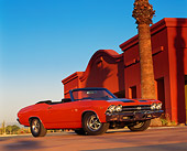 AUT 22 RK0038 03
1969 Chevrolet Chevelle SS Convertible Hugger Orange And Black Low 3/4 Front View On Pavement