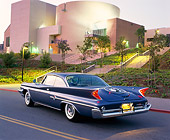 AUT 22 RK0044 03
1960 Chrysler 300F Sport Coupe 3/4 Rear On Road By Building