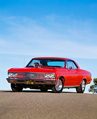 AUT 22 RK0124 02
1966 Chevrolet Malibu Red Low 3/4 Front View On Pavement