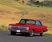 AUT 22 RK0128 03
1965 Plymouth Satellite 3/4 Front View On Road By Hills