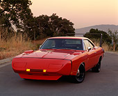 AUT 22 RK0160 01
1969 1/2 Dodge Daytona WingThing Orange 3/4 Front View On Pavement