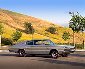 AUT 22 RK0187 02
1966 Dodge Charger 426 Hemi Silver 3/4 Front View On Pavement