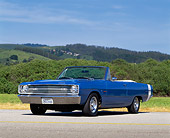 AUT 22 RK0199 01
1969 Dodge Dart 340 GTS Convertible Blue Low 3/4 Front View On Pavement